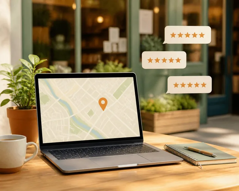 Ordinateur qui affiche une recherche sur Google Maps